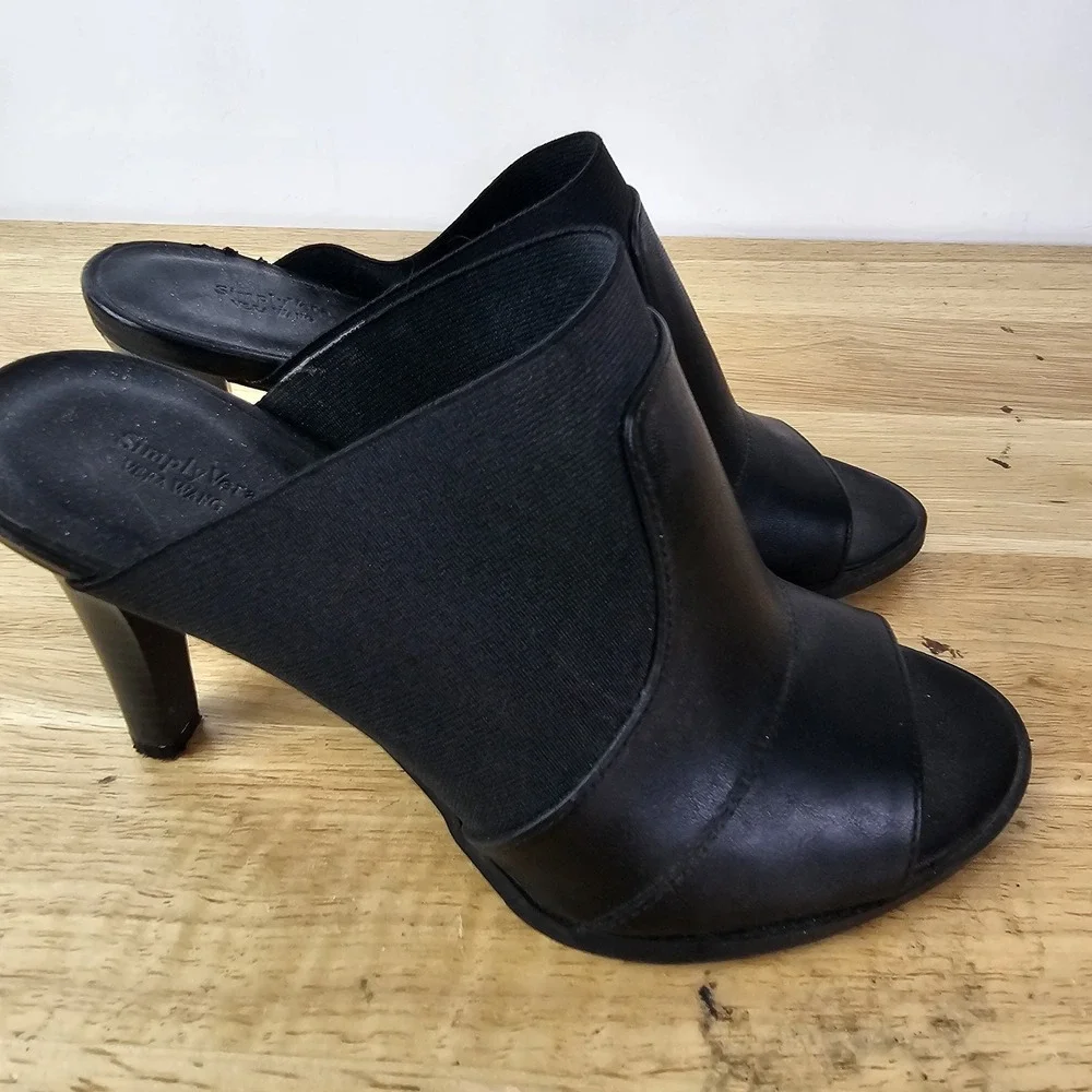 Kohl's Peep Toe Shoes Women's 6 Faux Leather‎ Slip On High Heels